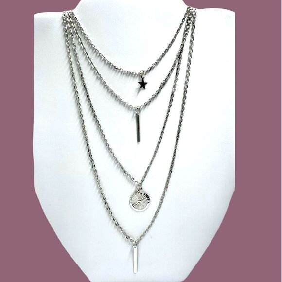 4-Strand BoHo Layered Necklace l Cleavage Piece l New - Picture 3 of 6